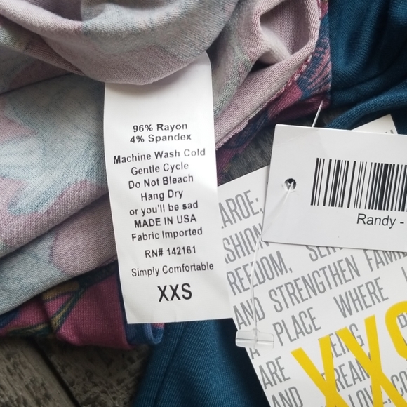 Floral Print, NWT LuLaRoe xxs Randy - Picture 3 of 3